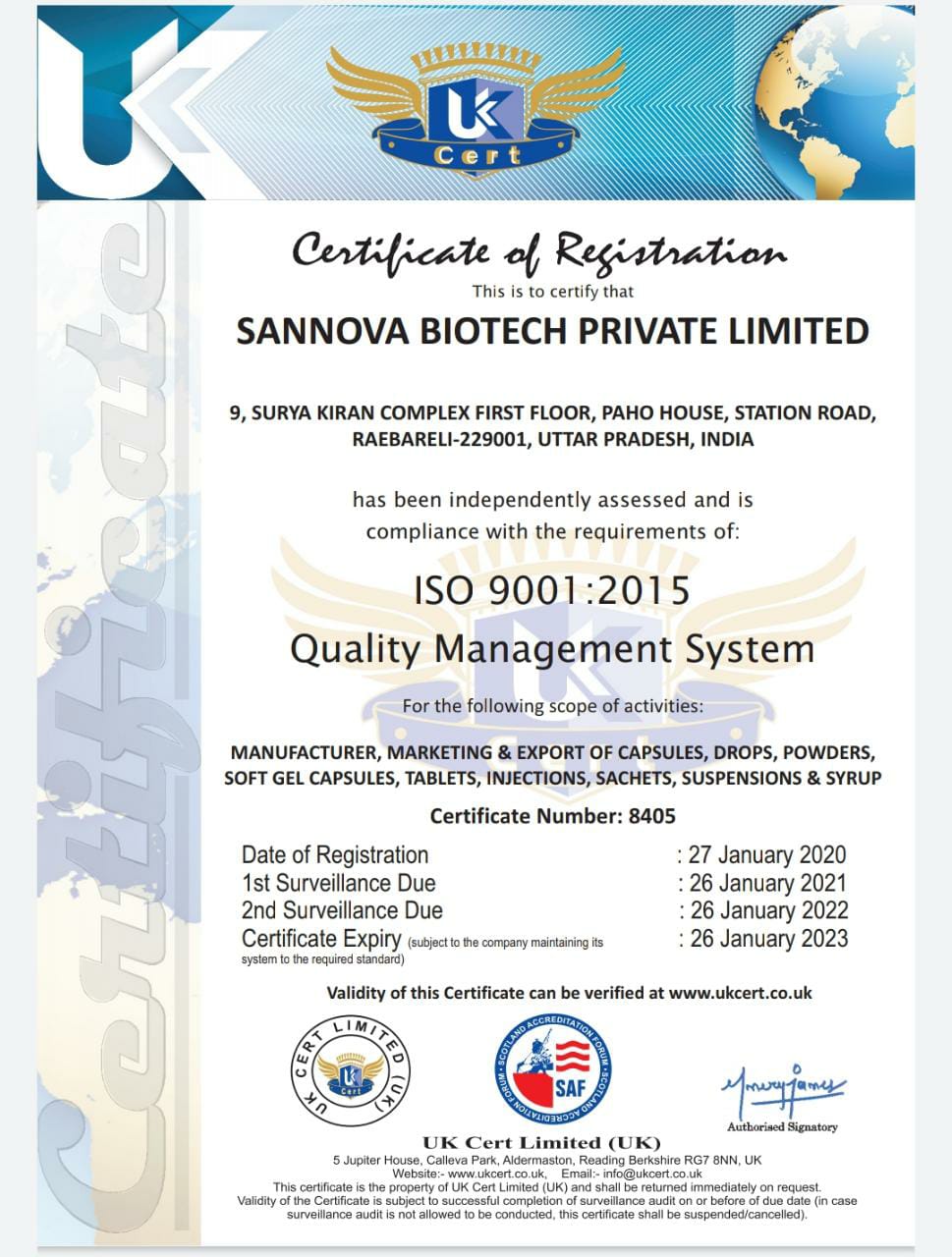 Certificate